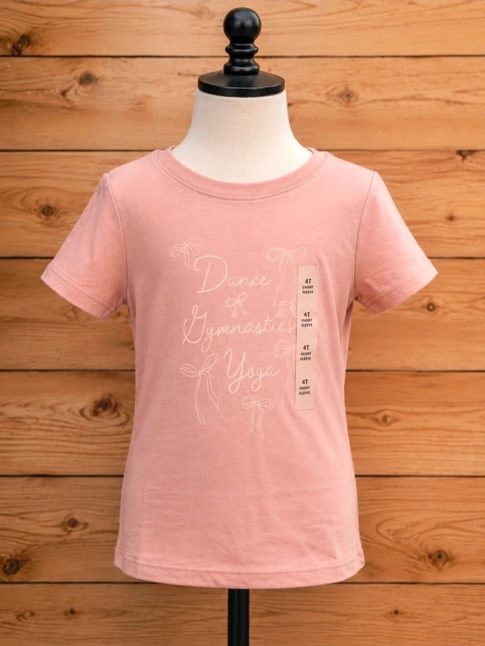 Cat & Jack Soft Pink Short-Sleeve Tee with Dance Gymnastics Yoga Graphic